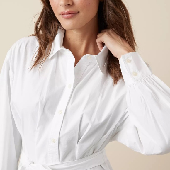 AE Long-Sleeve Pleated Mini Shirt Dress - Picture 5 of 7